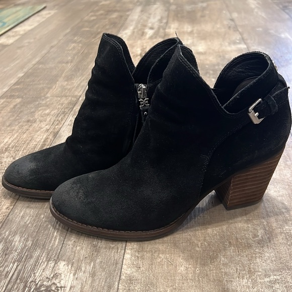 Sam Edelman Marie Black Suede Booties 7.5M - Picture 1 of 7